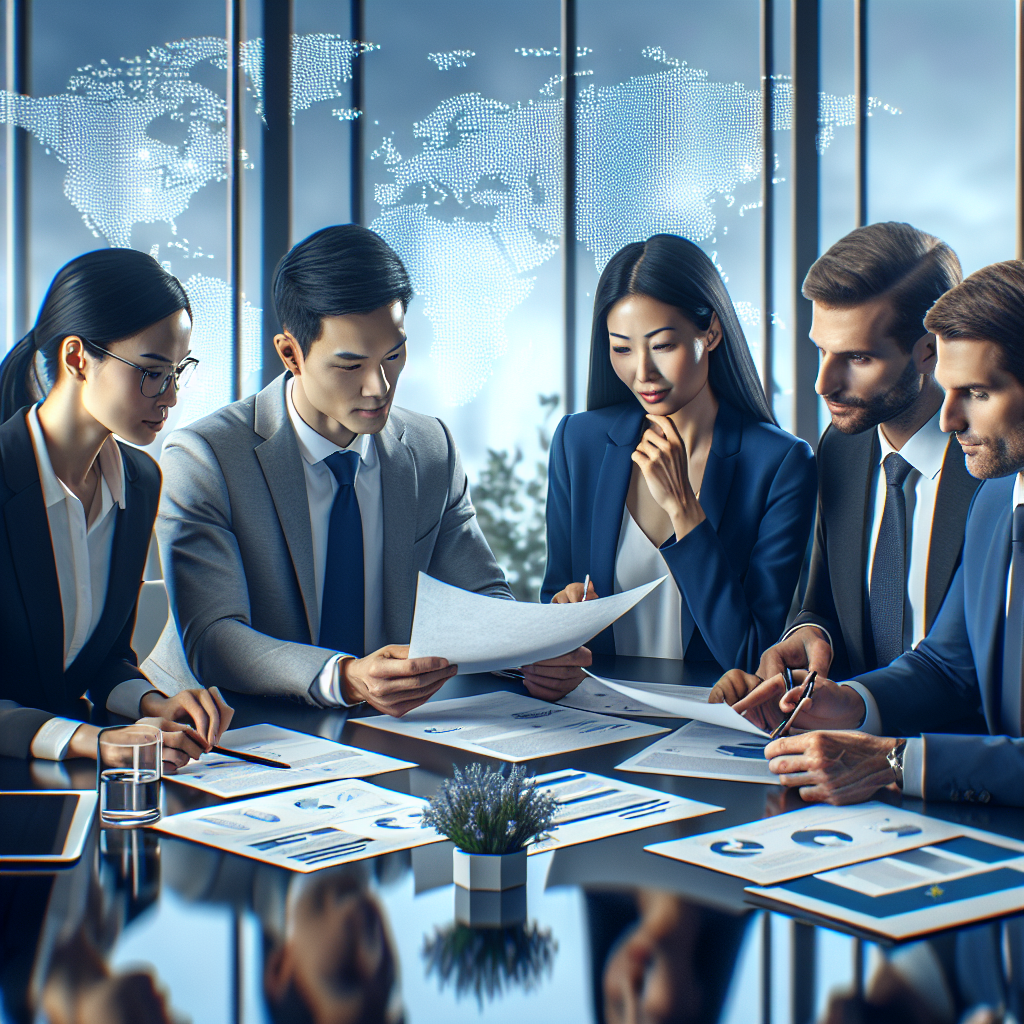 Medical device regulatory team reviewing global compliance documents