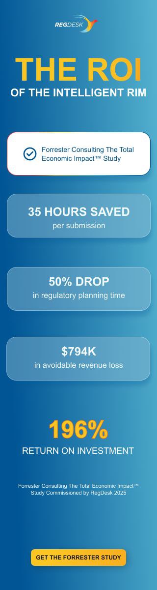 RegDesk ROI Banner — The ROI of the Intelligent RIM